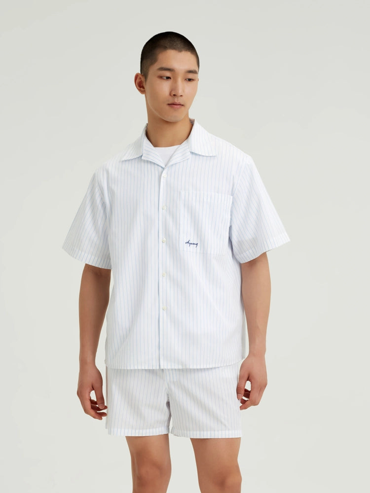 Blue Sky Stripe Cotton Shirt