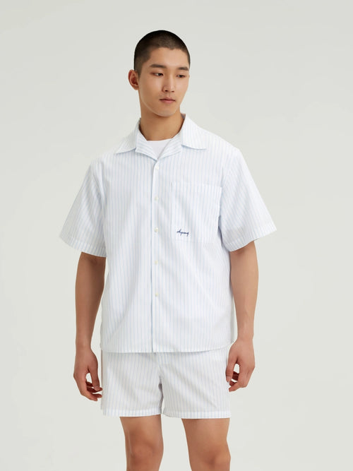 Blue Sky Stripe Cotton Shirt