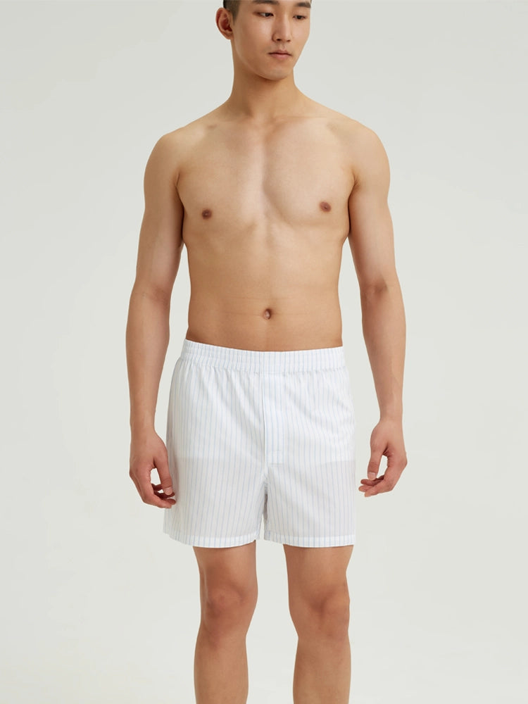 Sky Blue Stripe Cotton Boxer Shorts
