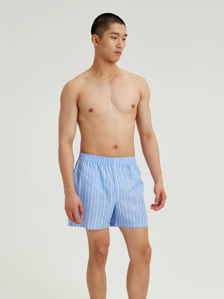 Sky Blue Stripe Cotton & TENCEL™ Boxer Shorts