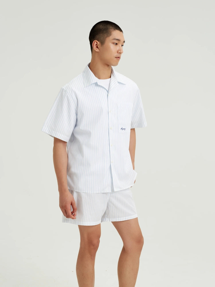 Blue Sky Stripe Cotton Shirt