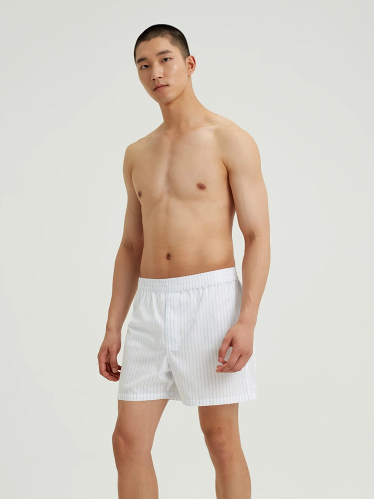 Sky Blue Stripe Cotton Boxer Shorts