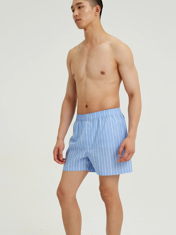 Sky Blue Stripe Cotton & TENCEL™ Boxer Shorts