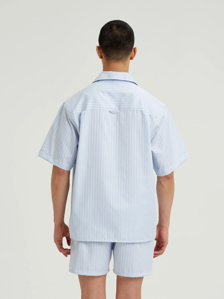 Sky Herringbone Cotton Shirt