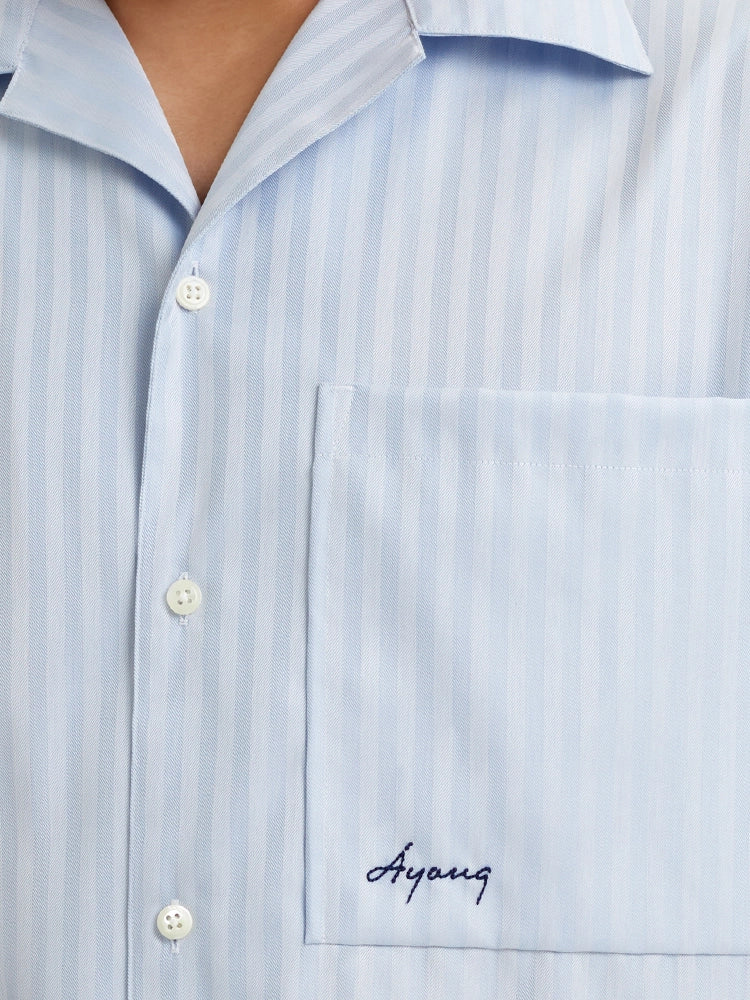 Sky Herringbone Cotton Shirt