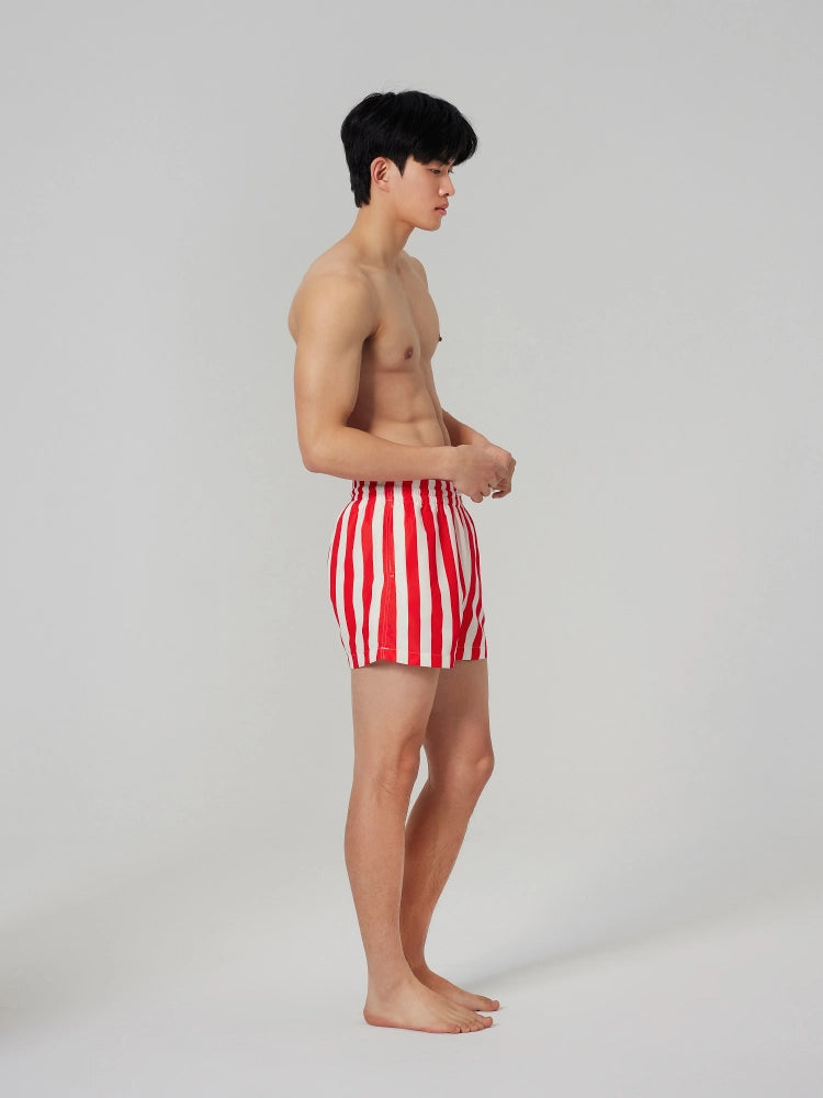 Red Stripe Swim Shorts