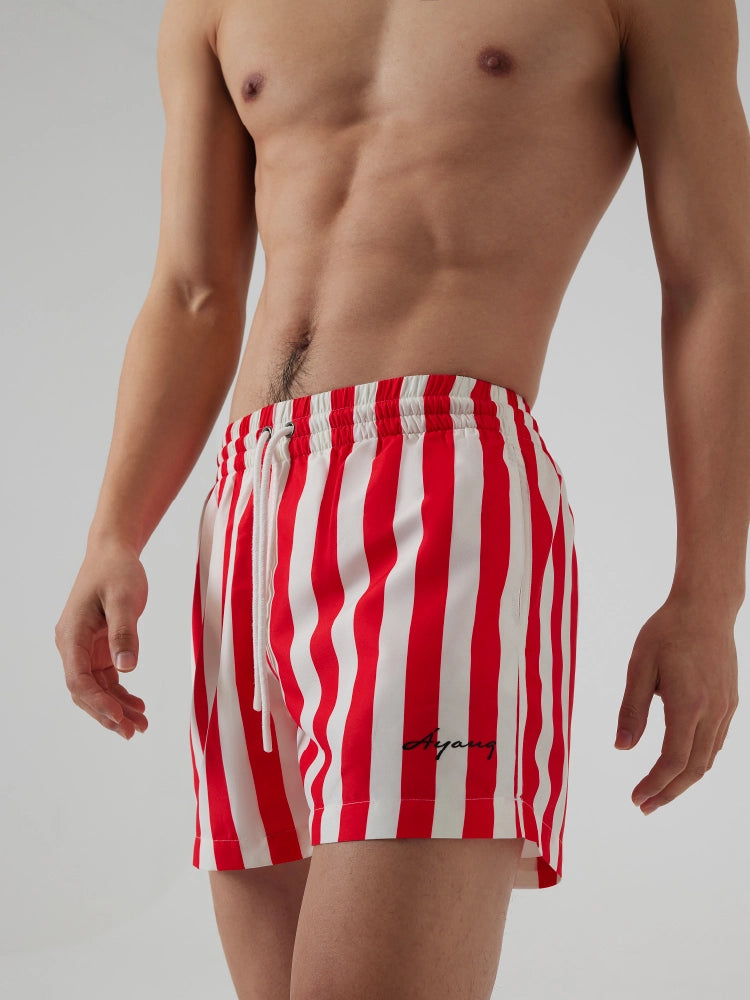 Red Stripe Swim Shorts