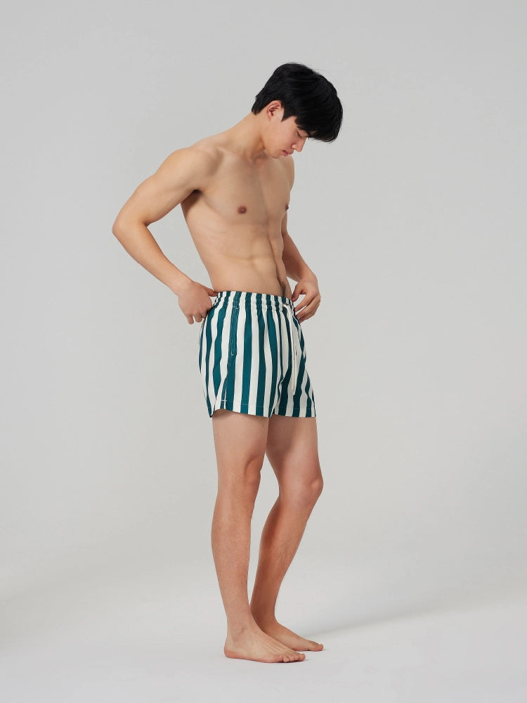 Emerald Stripe Swim Shorts