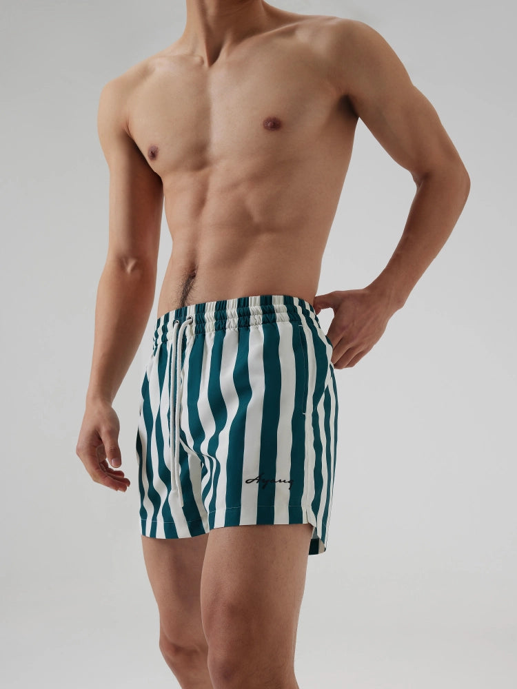 Emerald Stripe Swim Shorts
