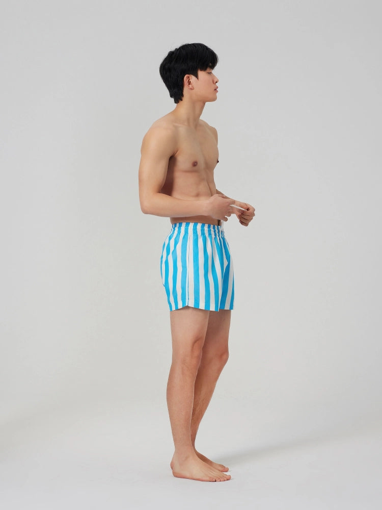 Sky Blue Stripe Swim Shorts
