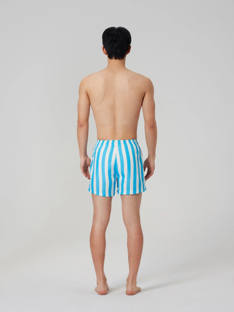 Sky Blue Stripe Swim Shorts