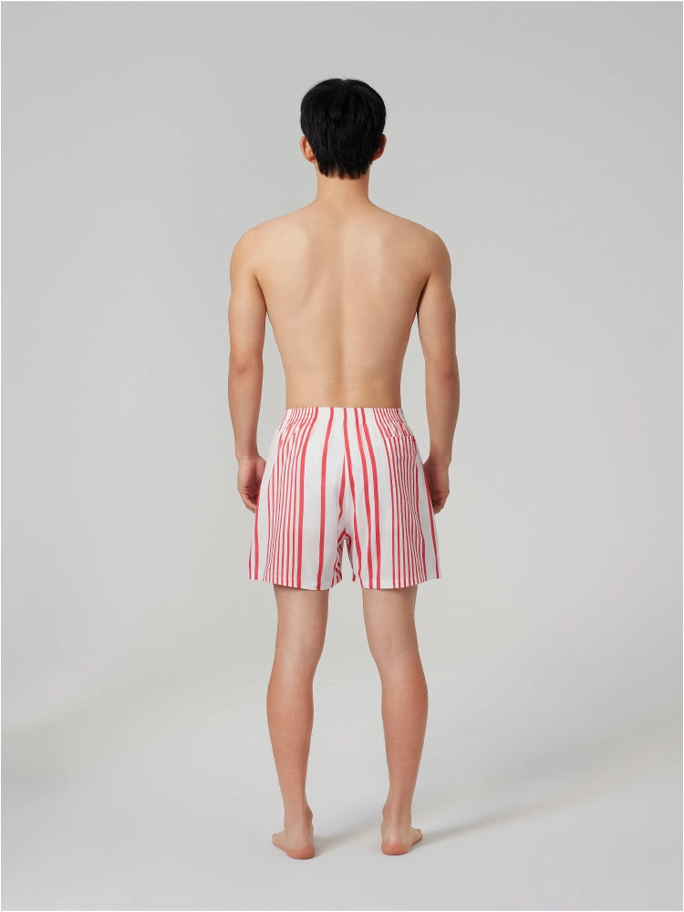 Red Stripe Cotton Boxer Shorts