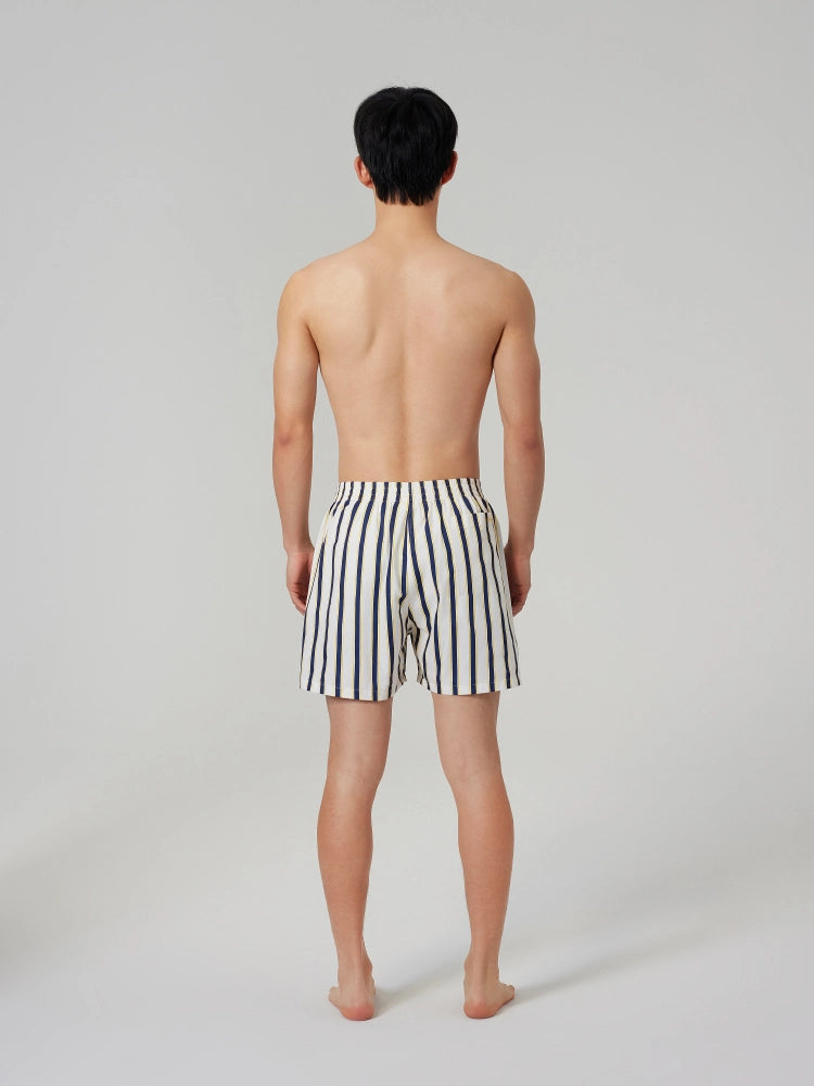 Navy & Yellow Stripe Cotton Boxer Shorts