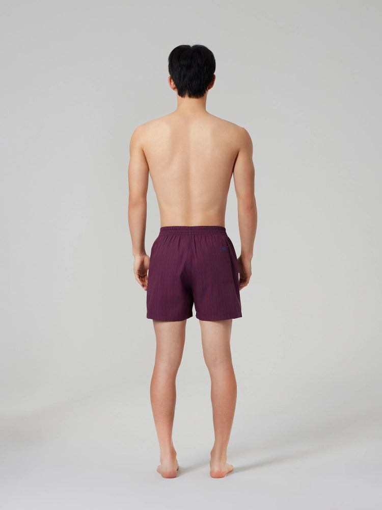 Wine Stripe Cotton Boxer Shorts