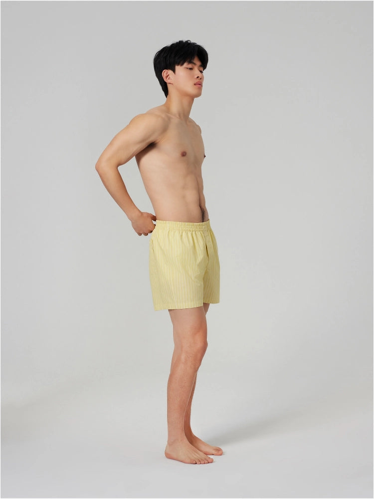 Yellow Stripe Cotton Boxer Shorts
