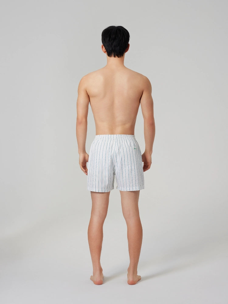 White Stripe Cotton Boxer Shorts
