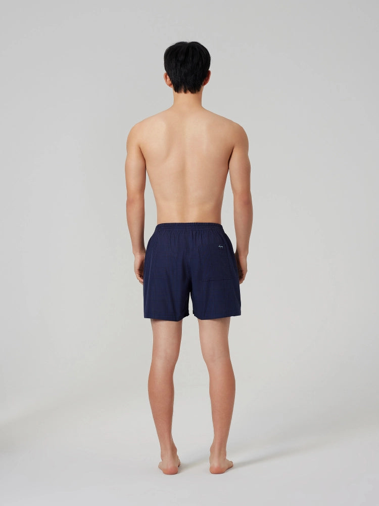 Navy Glen Plaid Cotton Boxer Shorts