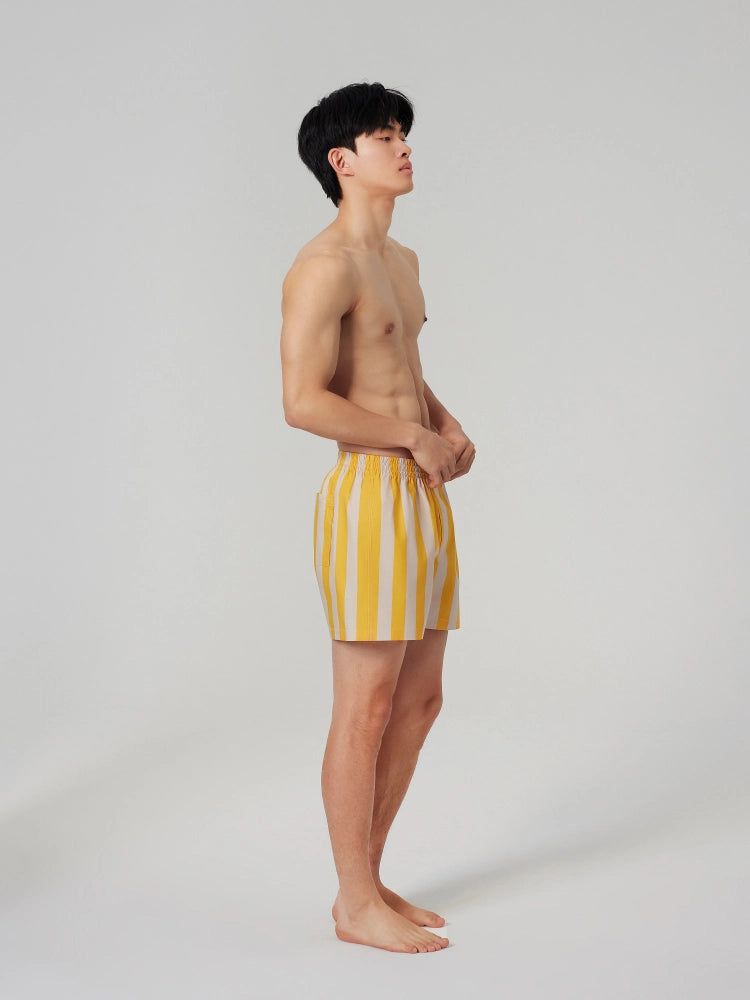 Yellow Stripe Cotton Boxer Shorts