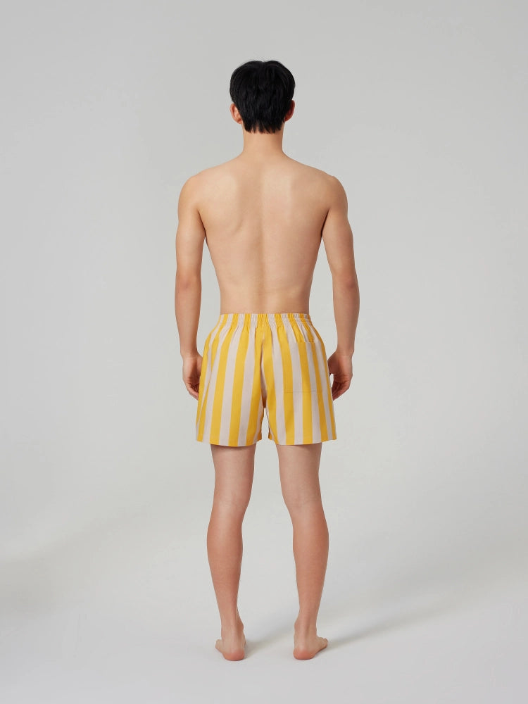 Yellow Stripe Cotton Boxer Shorts