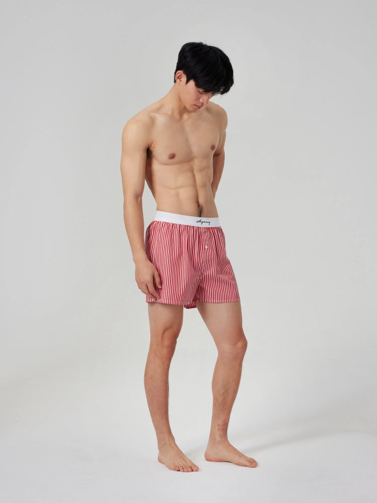 Red Stripe Cotton Boxers