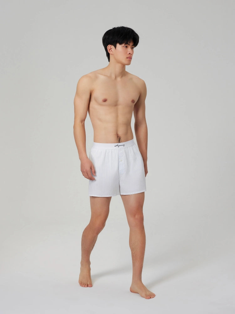 Sky Pinstripe Cotton Boxers