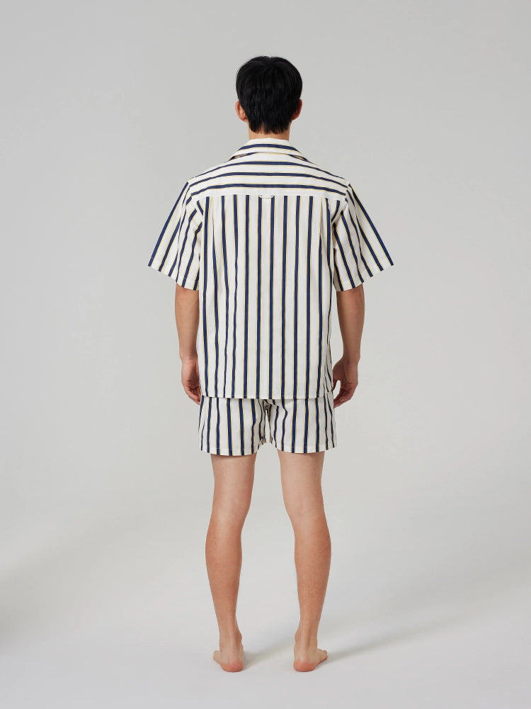 Navy & Yellow Stripe Cotton Shirt