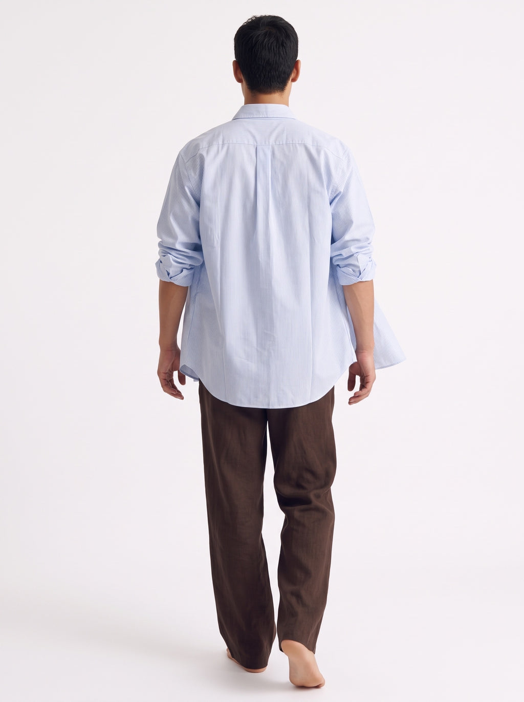 Stripe Cotton Long Sleeve Shirt – Blue White