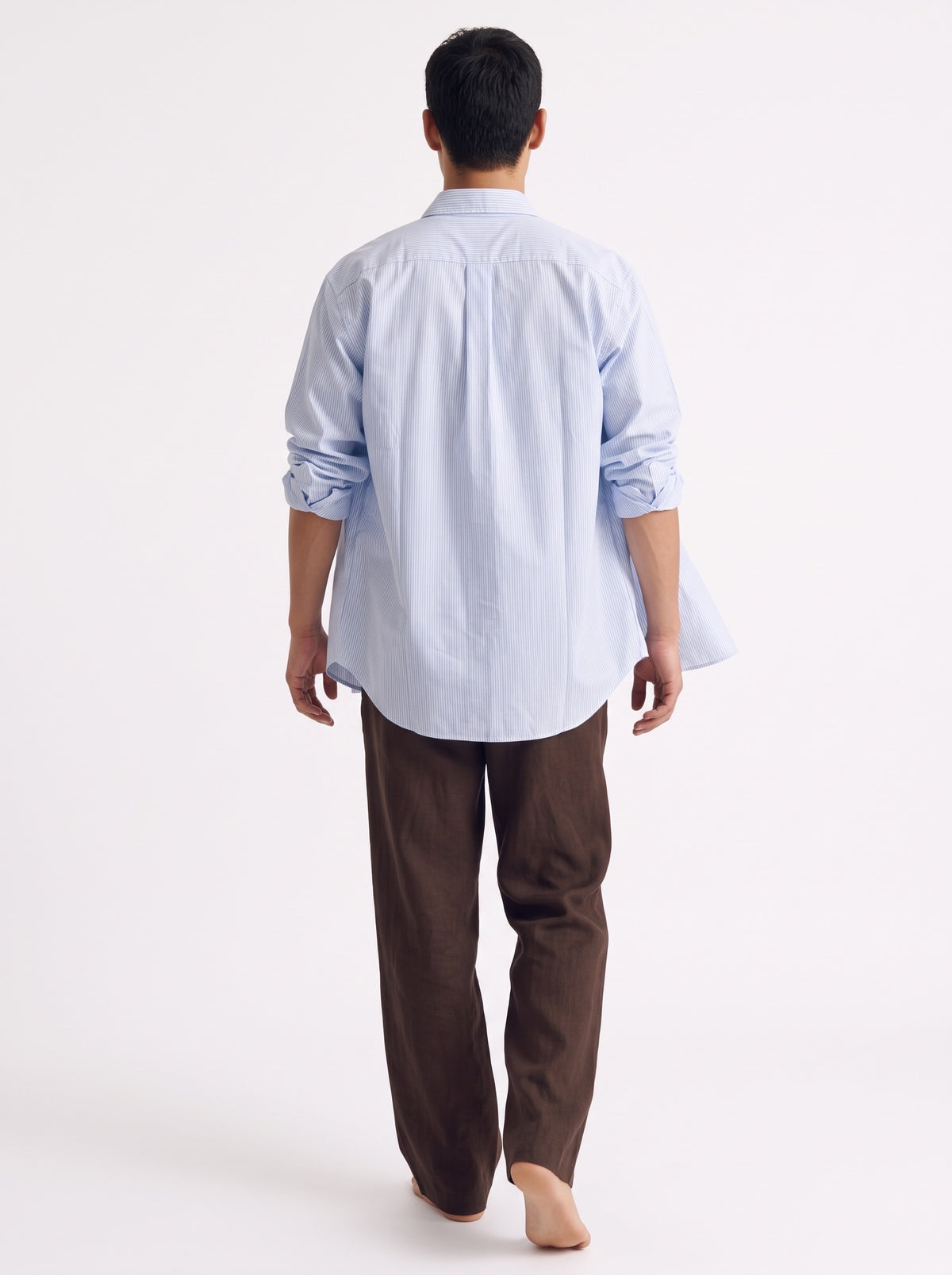 Stripe Cotton Long Sleeve Shirt – Blue White