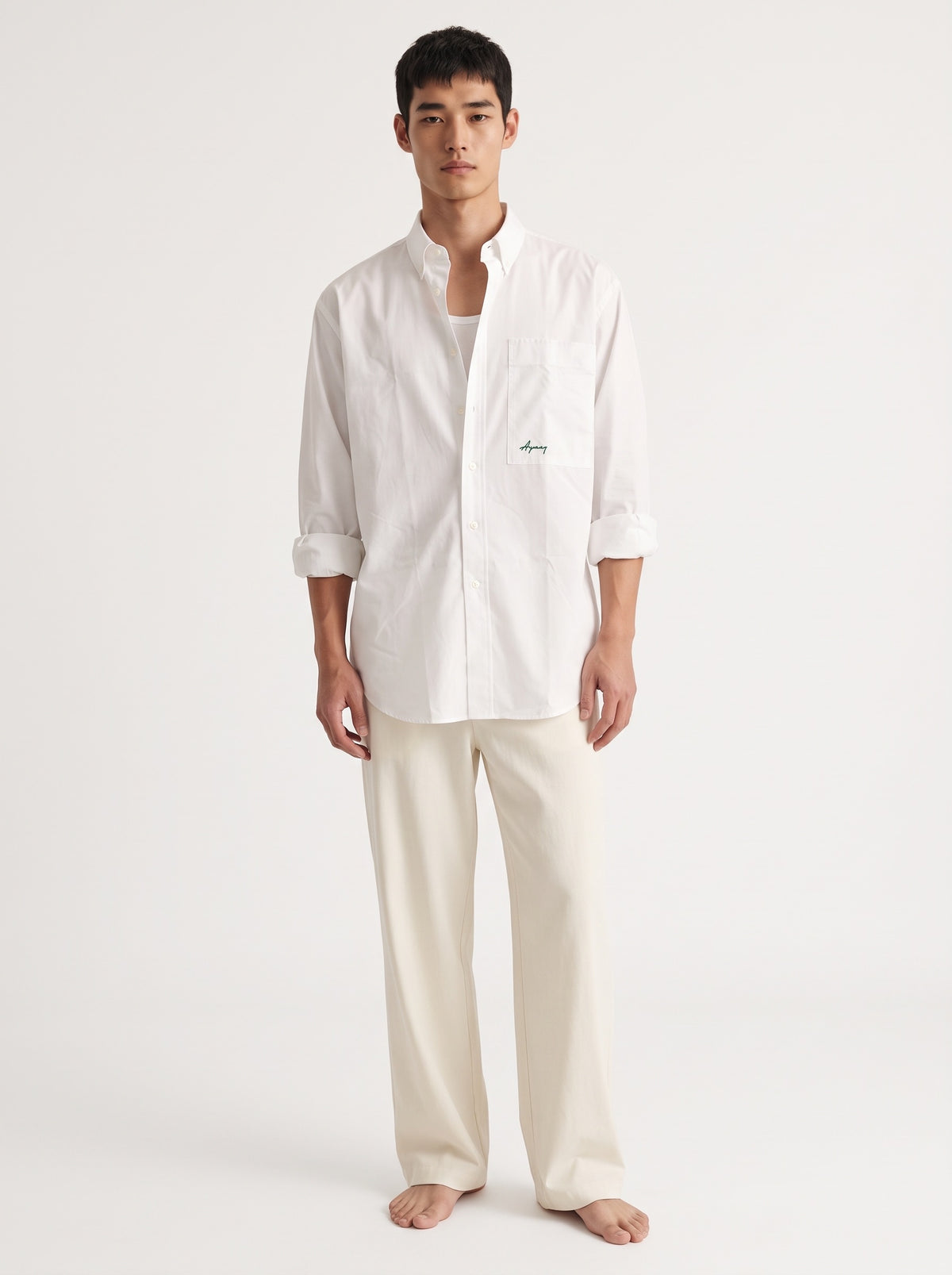 White Cotton Long Sleeve Shirt