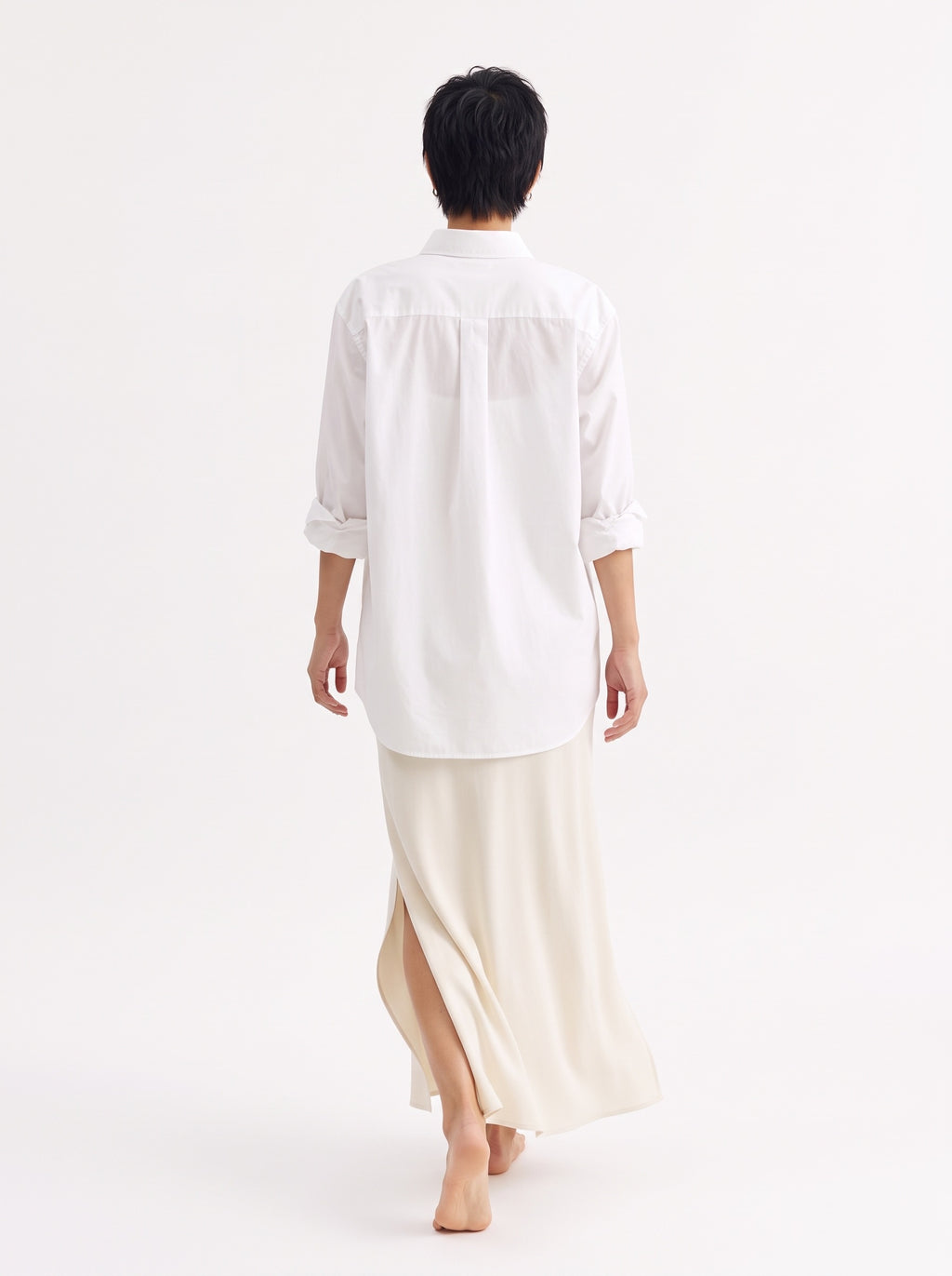 White Cotton Long Sleeve Shirt