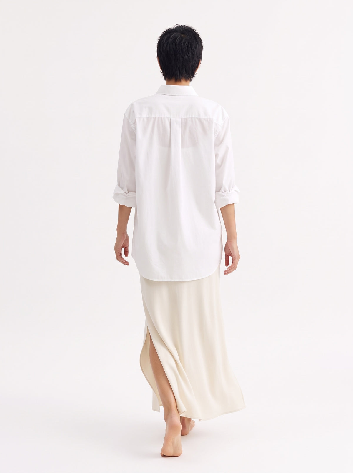 White Cotton Long Sleeve Shirt