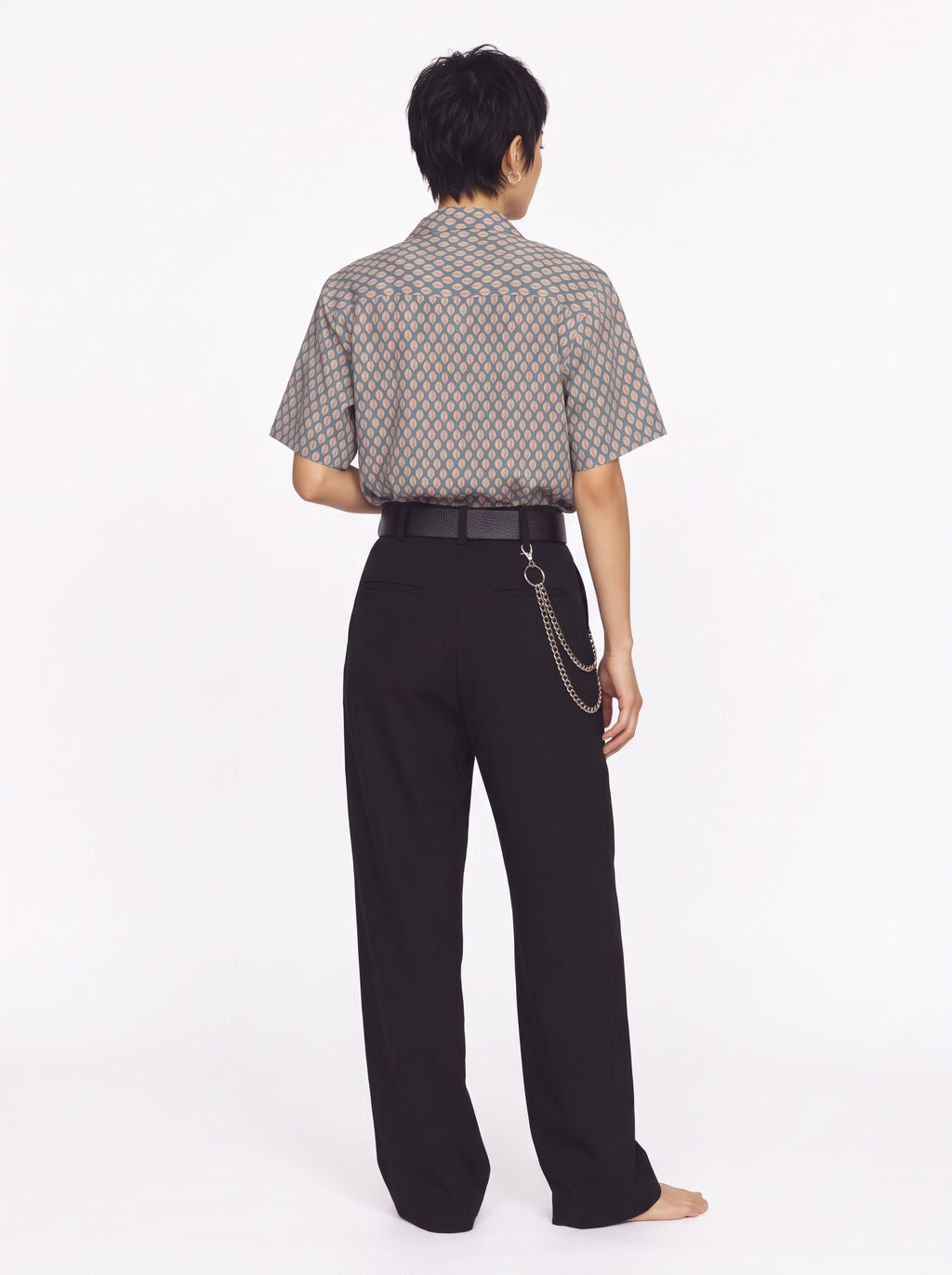 Seed Print Linen Short Sleeve Shirt – Green Red