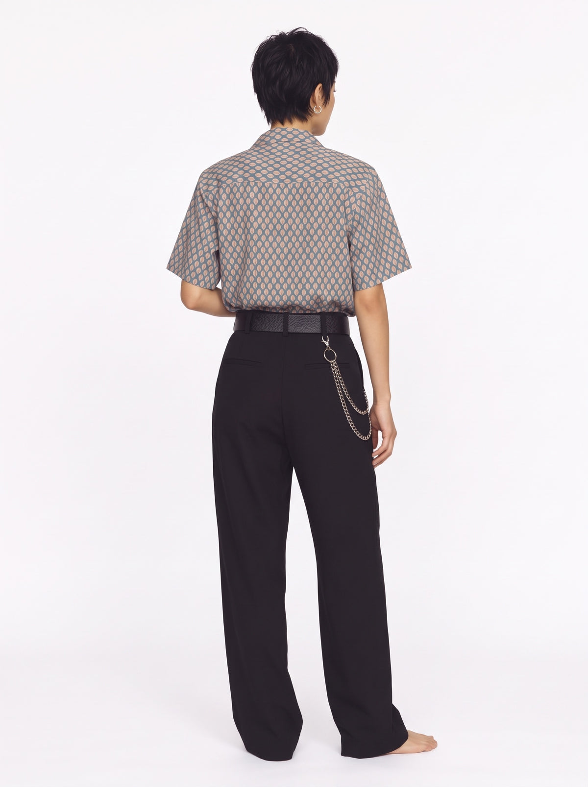 Seed Print Linen Short Sleeve Shirt – Green Red