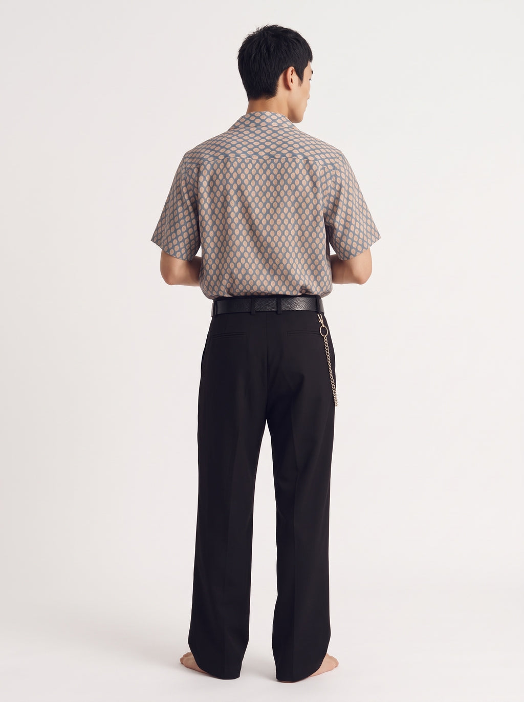 Seed Print Linen Short Sleeve Shirt – Green Red
