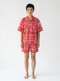 Red Check Print Cotton Shirt