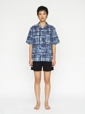 Blue Check Print Cotton Shirt