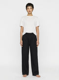 Black Cotton Linen Lounge Trousers