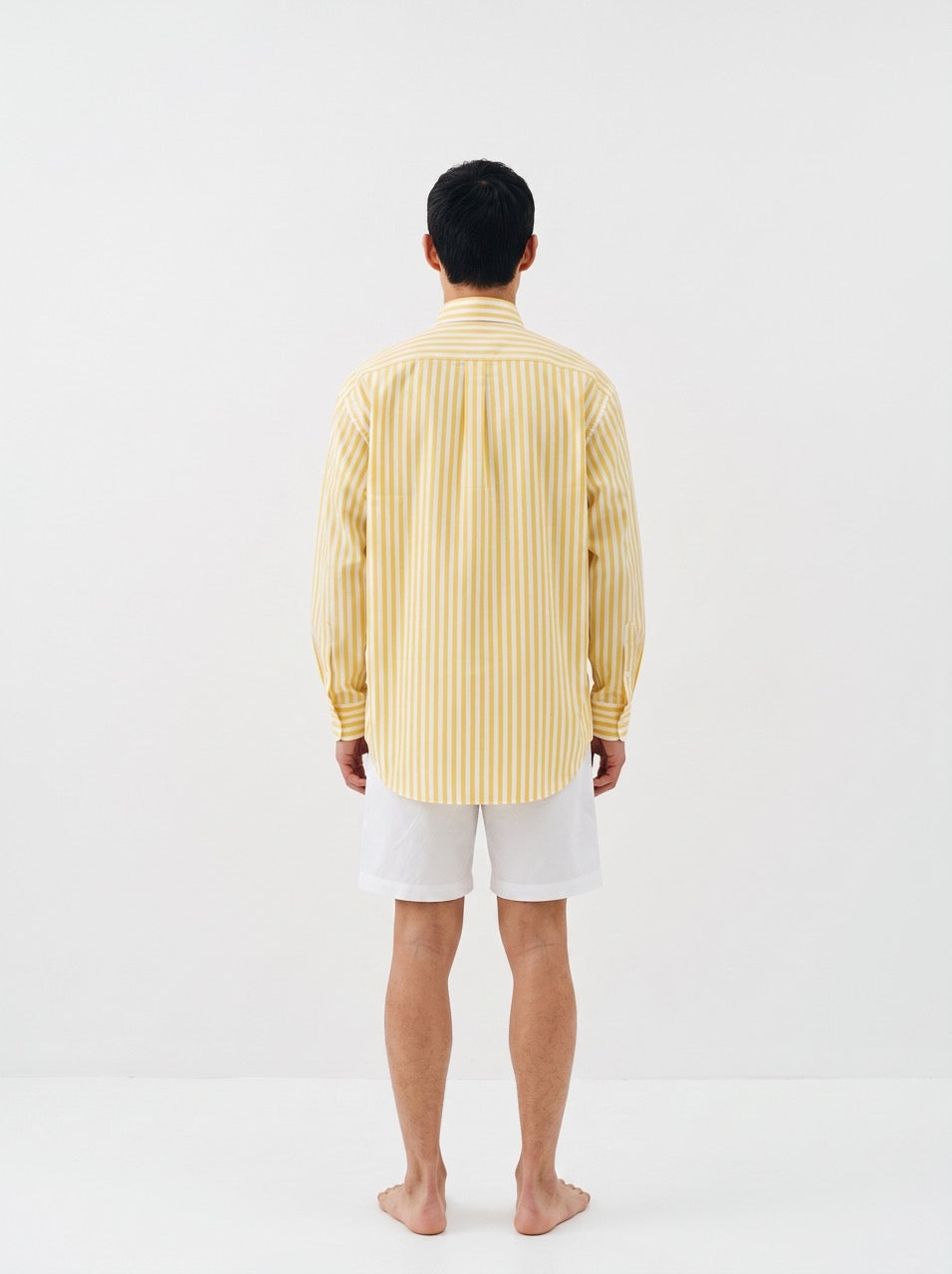 Yellow Stripe Yarn-Dyed Cotton Button-Down Shirt