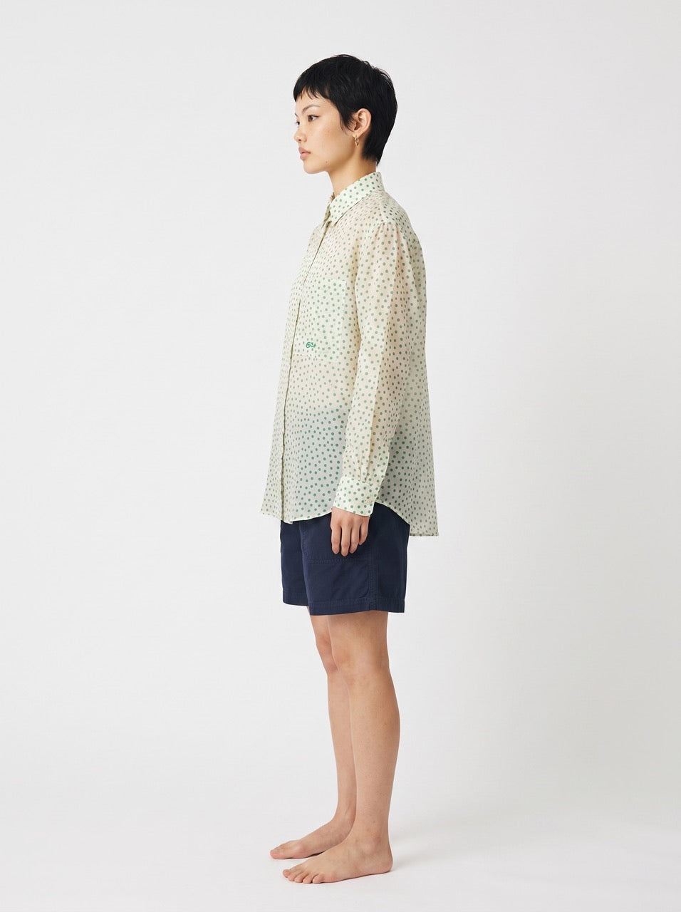 Cotton Silk Printed Button-Down Shirt
