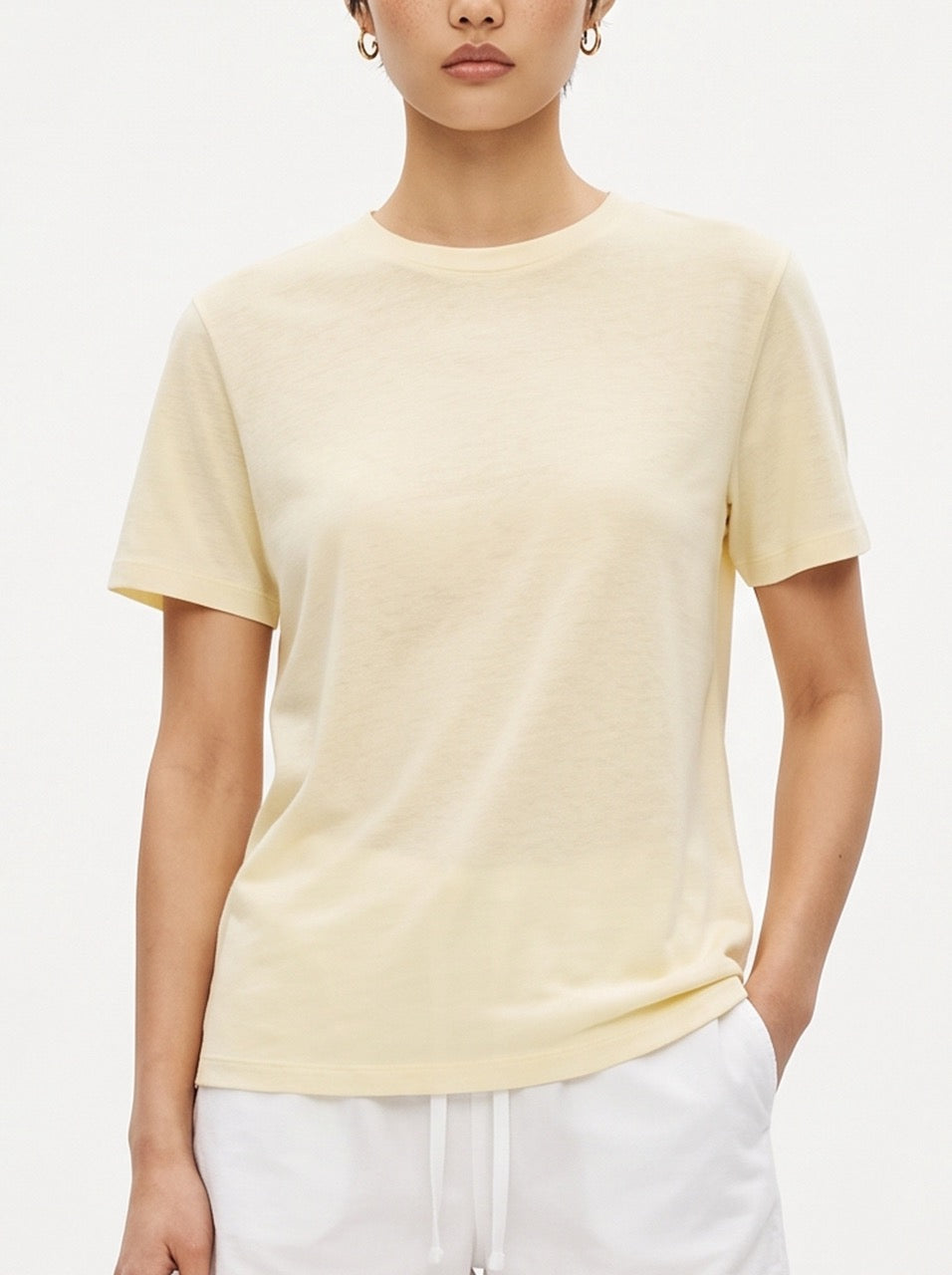 Snow Cotton Short Sleeve T-Shirt – Butter Yellow