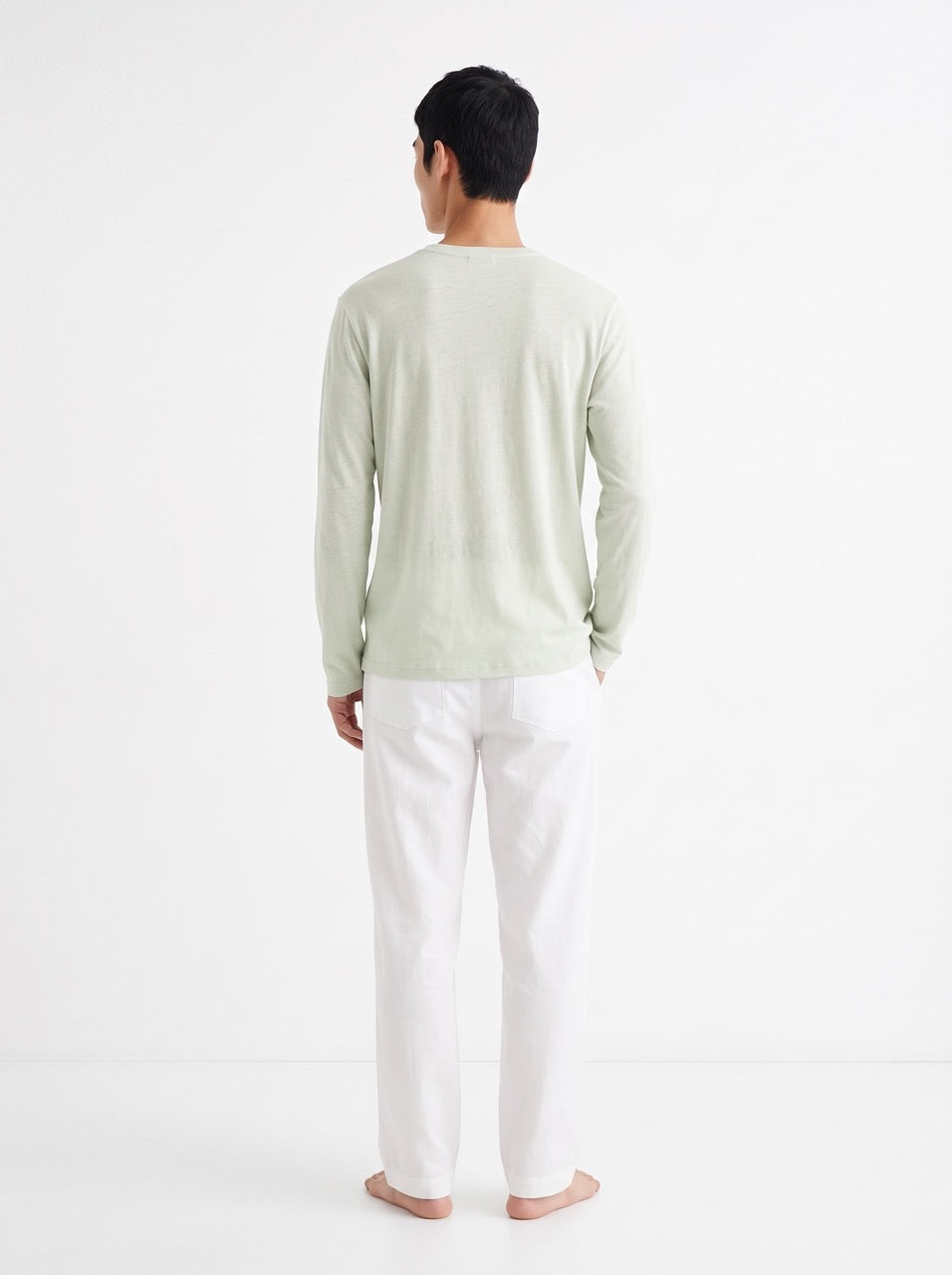 Snow Cotton Long Sleeve T-Shirt – Sage Green