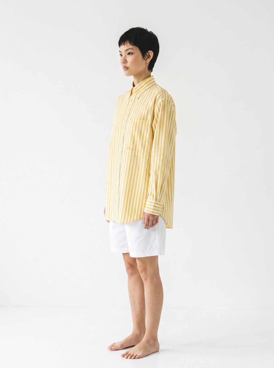 Yellow Stripe Yarn-Dyed Cotton Button-Down Shirt