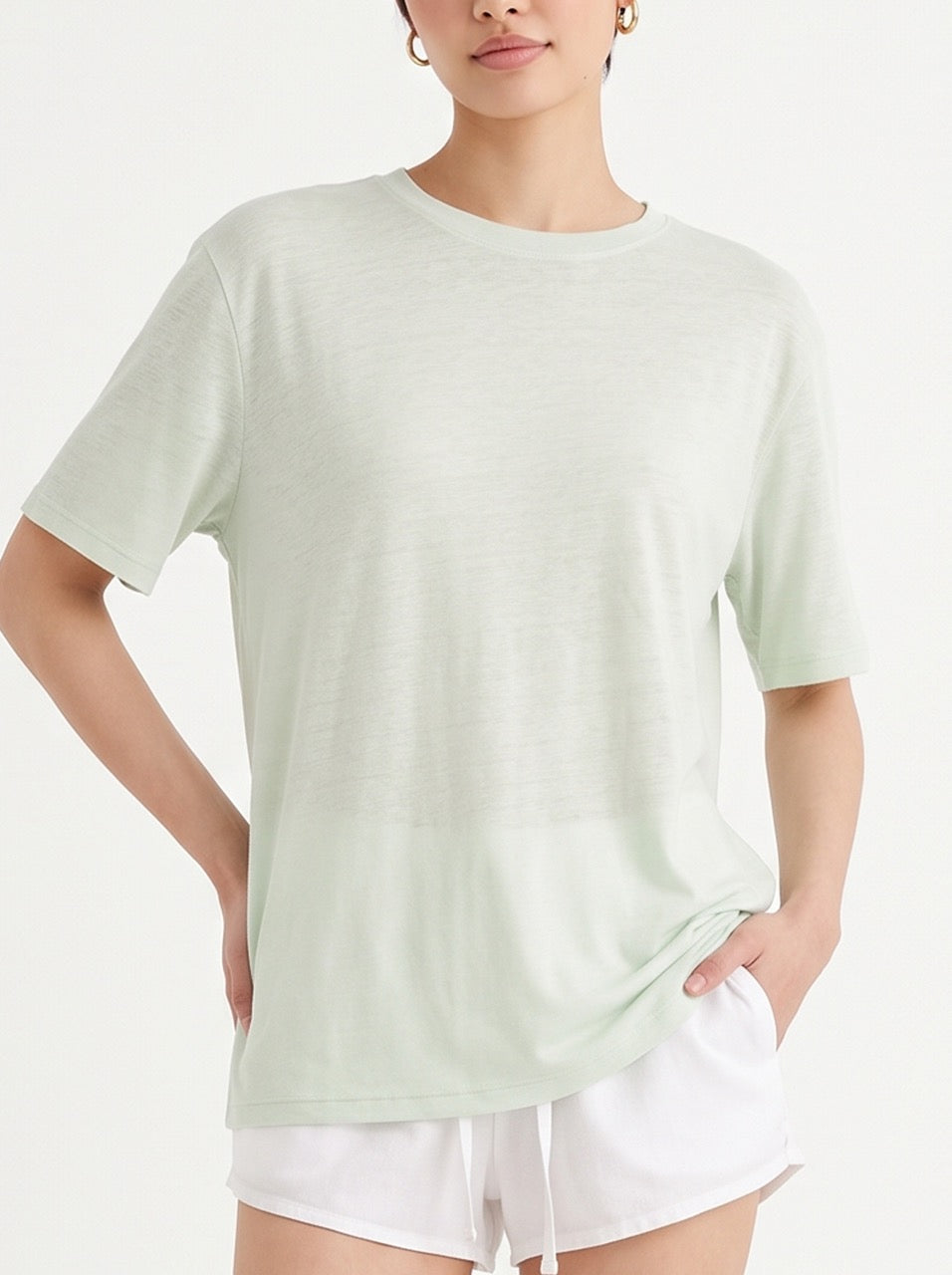 Snow Cotton Short Sleeve T-Shirt – Sage Green