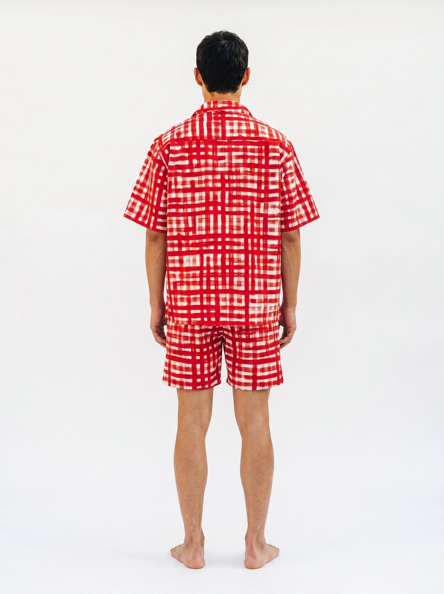 Red Check Print Cotton Shirt