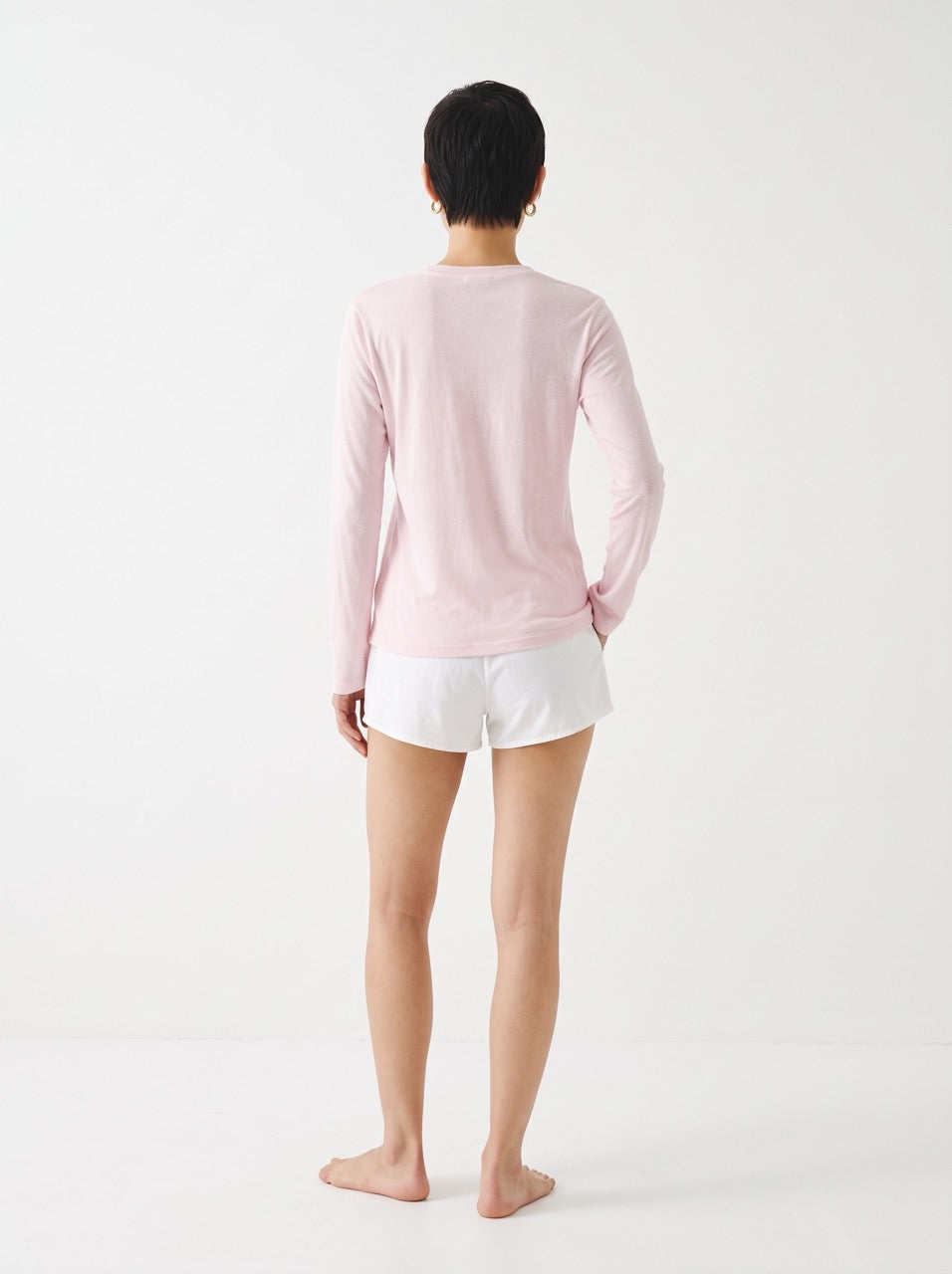 Snow Cotton Long Sleeve T-Shirt – Soft Pink