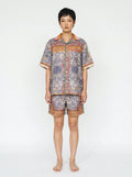 Mediterranean Print Linen Shirt
