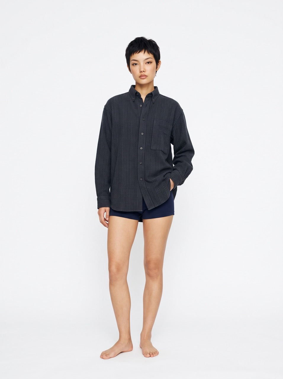 Heavyweight Cotton Glen Check Button-Down Shirt