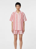 Coral Stripe Cotton Shirt