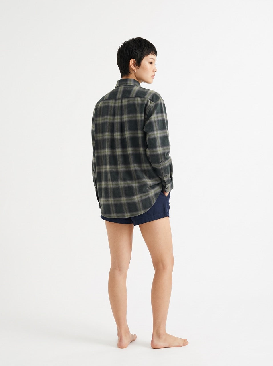 Charcoal Check Cotton Button-Down Shirt