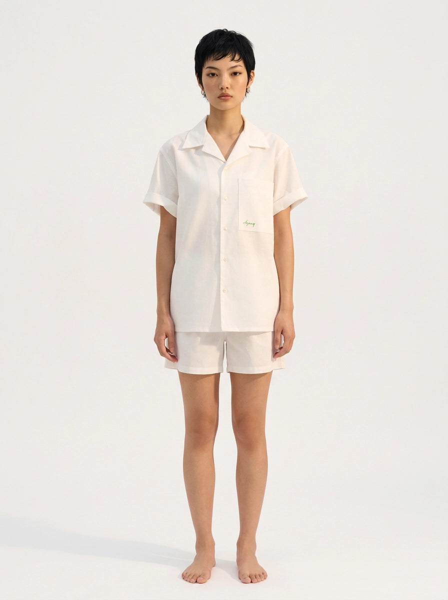 White Cotton Linen Shirt